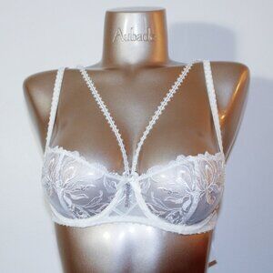 Aubade Paris Sample Encre De Chine White Bra with Jewel 34B